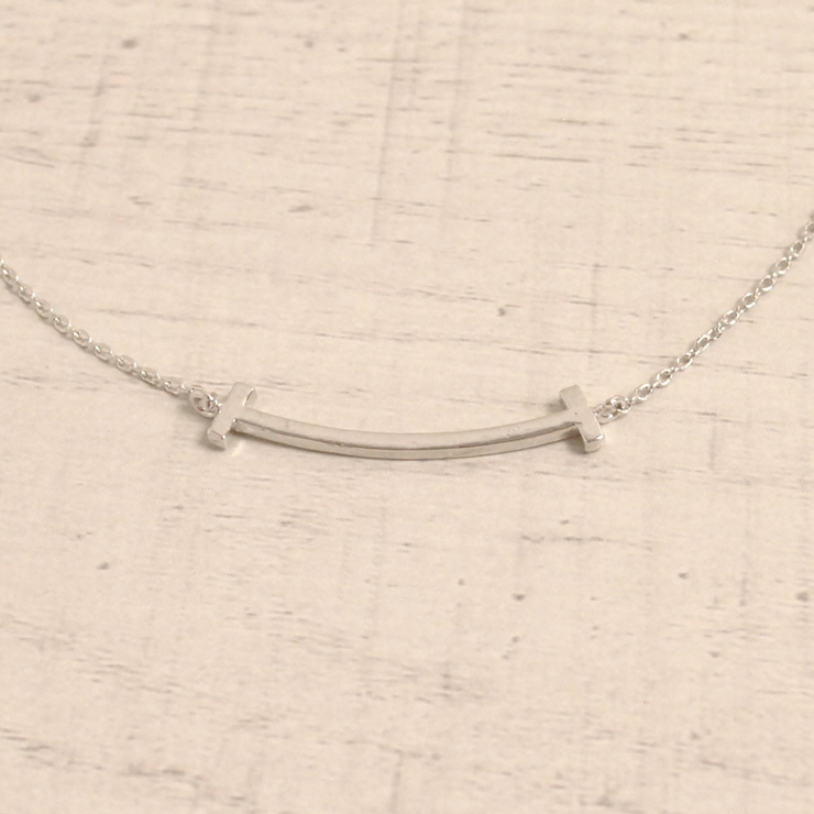 シルバー | スマイルカーブラインメタルネックレス T T字 | FACION