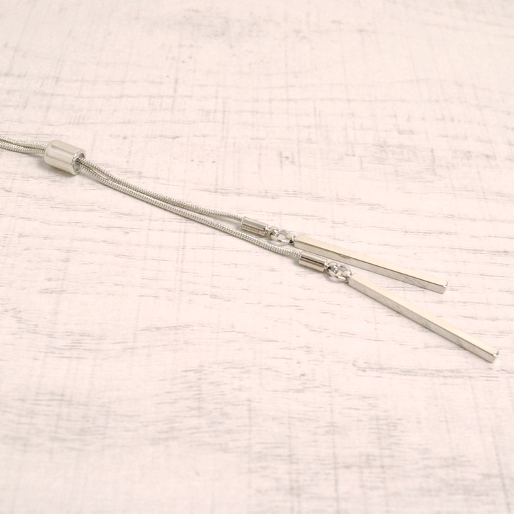 スライド式メタルロングY字ネックレスラインシンプルロングチェーンパーティー | FACION | 詳細画像4 