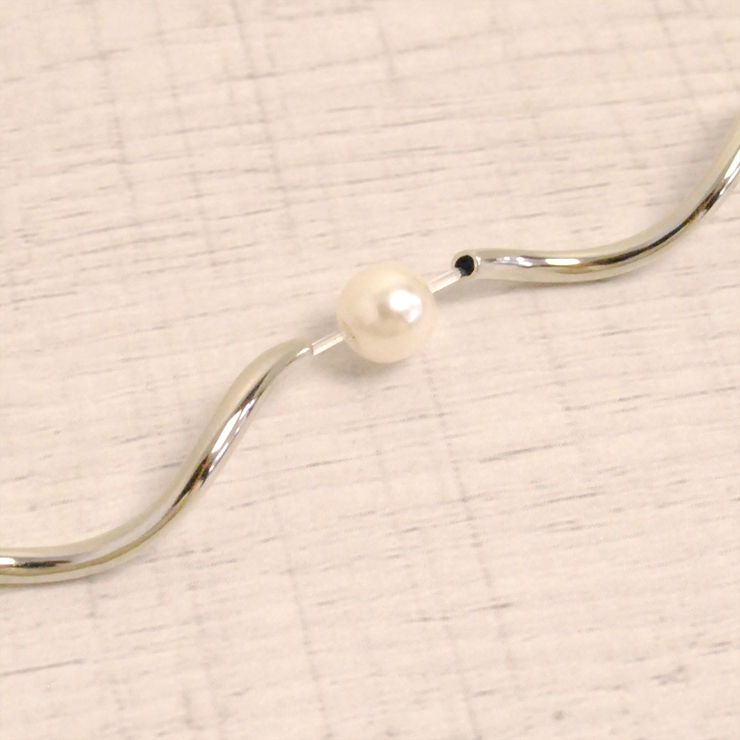 変形メタル＆パール付チョーカーネックレスニュアンストレンド人気 | FACION | 詳細画像4 