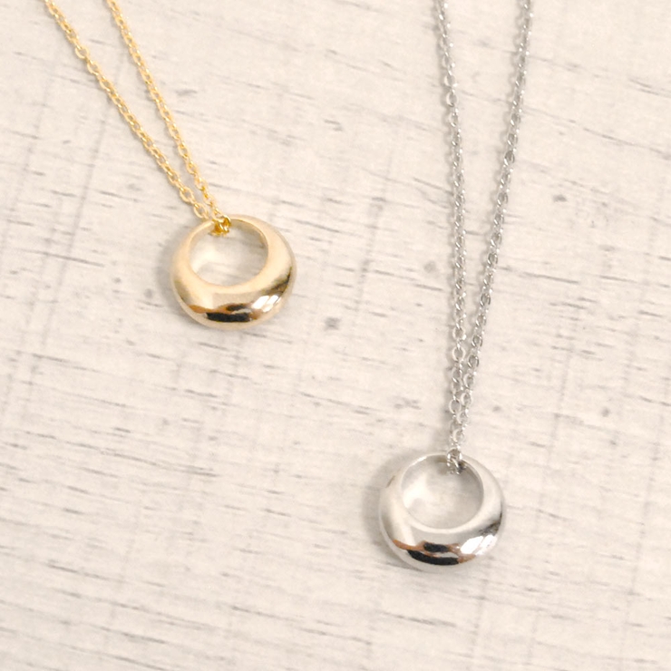 ムーンプランプメタルネックレス プチペンダント月シンプル定番ペンダント人気トレン… | FACION | 詳細画像1 