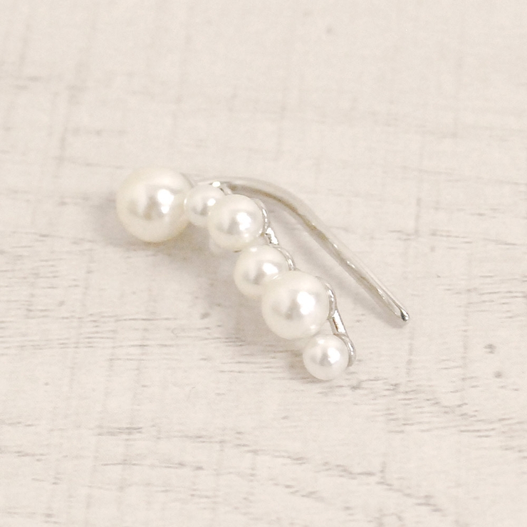 片耳用 バブルパールラインイヤーカフ 軟骨ピアスノンホールピアスイヤリング | FACION | 詳細画像2 