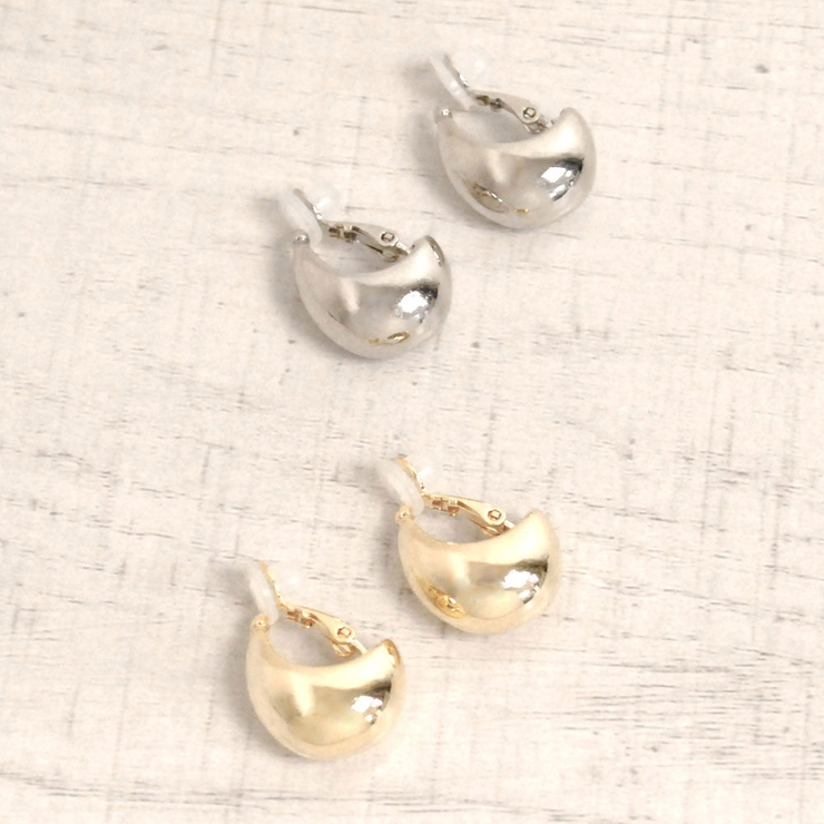 プランプドロップメタルイヤリング 軟骨ピアスノンホールピアスチャンキー | FACION | 詳細画像1 