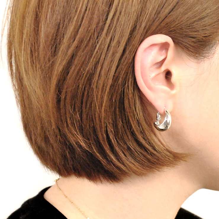 プランプドロップメタルイヤリング 軟骨ピアスノンホールピアスチャンキー | FACION | 詳細画像6 