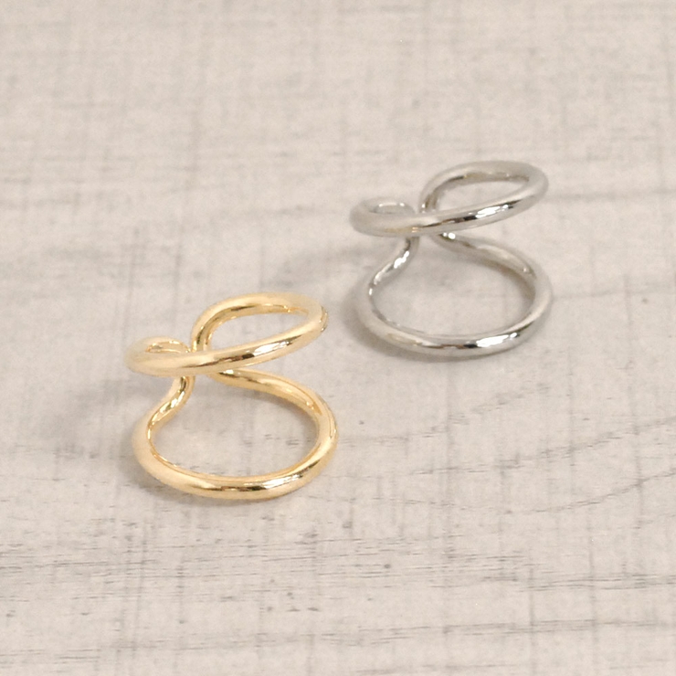 ブリッジメタルラインリング 指輪 シルバーゴールド2連ワイド | FACION | 詳細画像1 