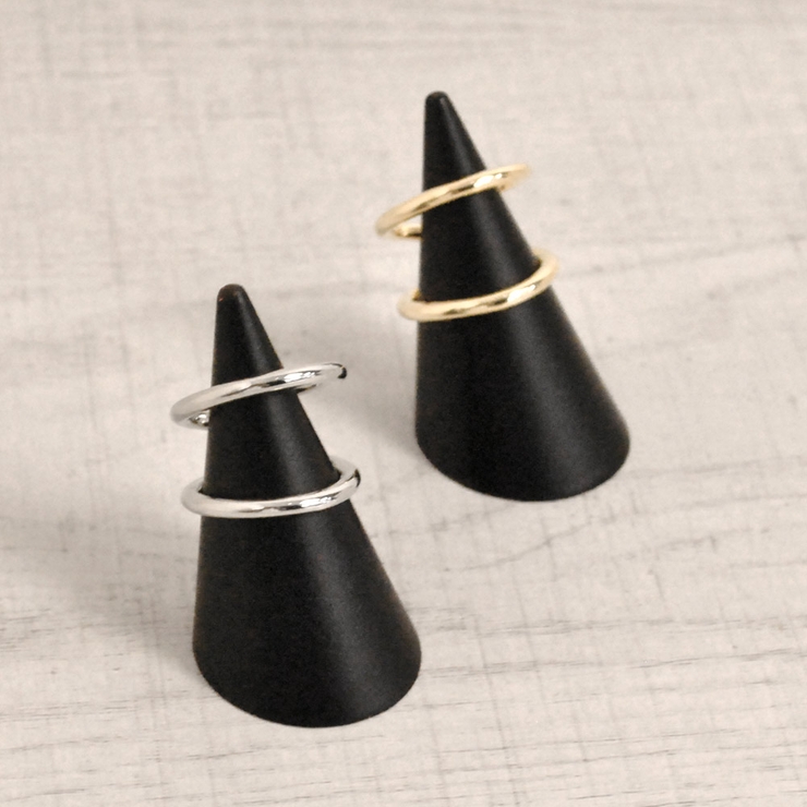 ブリッジメタルラインリング 指輪 シルバーゴールド2連ワイド | FACION | 詳細画像5 