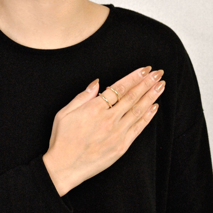ブリッジメタルラインリング 指輪 シルバーゴールド2連ワイド | FACION | 詳細画像7 