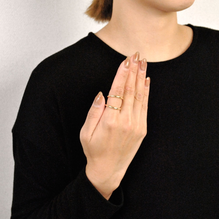 ブリッジメタルラインリング 指輪 シルバーゴールド2連ワイド | FACION | 詳細画像9 