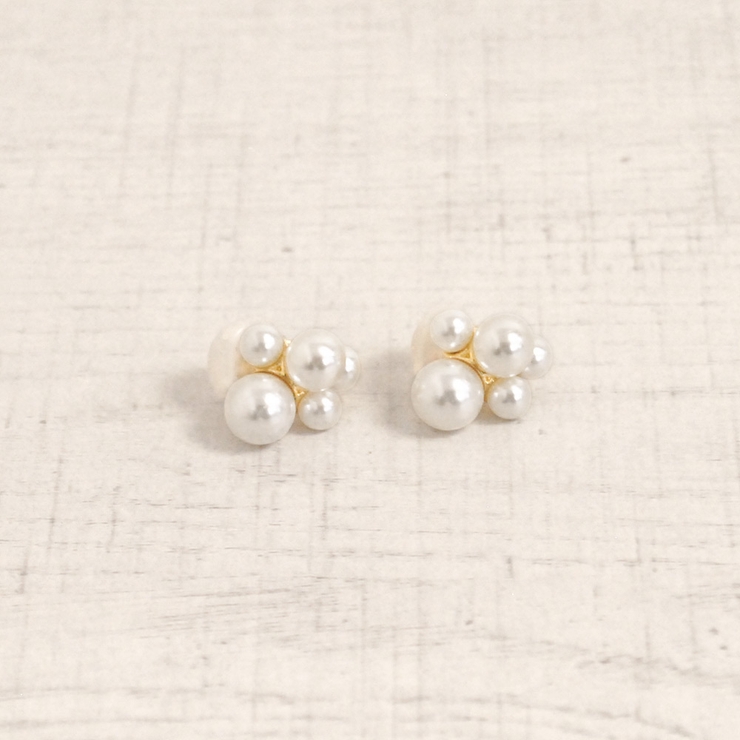 5pcs | バブルパールイヤリング ノンホールピアスゴールド樹脂 | FACION