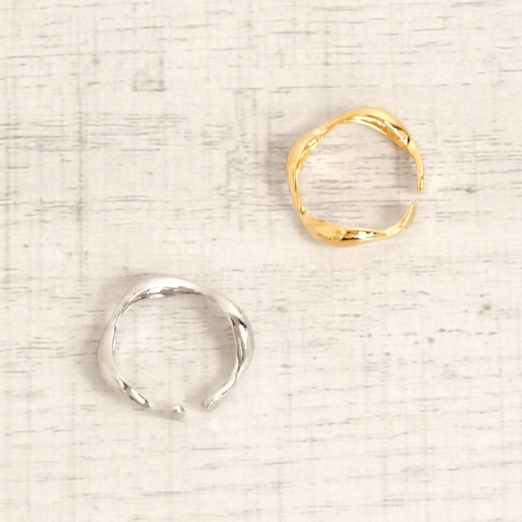 ウェーブニュアンスメタルリング 指輪 変形ゆがみシルバーゴールド | FACION | 詳細画像3 