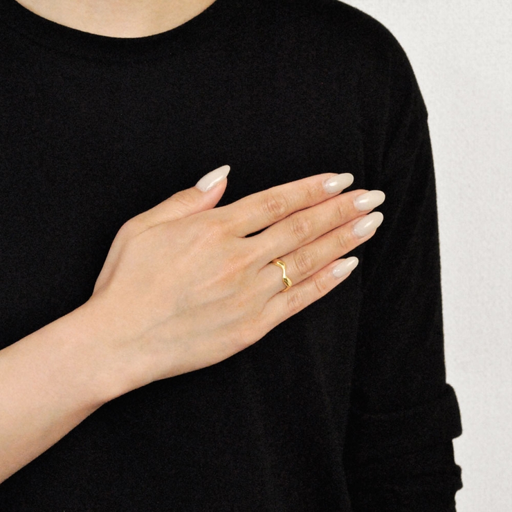 ウェーブニュアンスメタルリング 指輪 変形ゆがみシルバーゴールド | FACION | 詳細画像7 