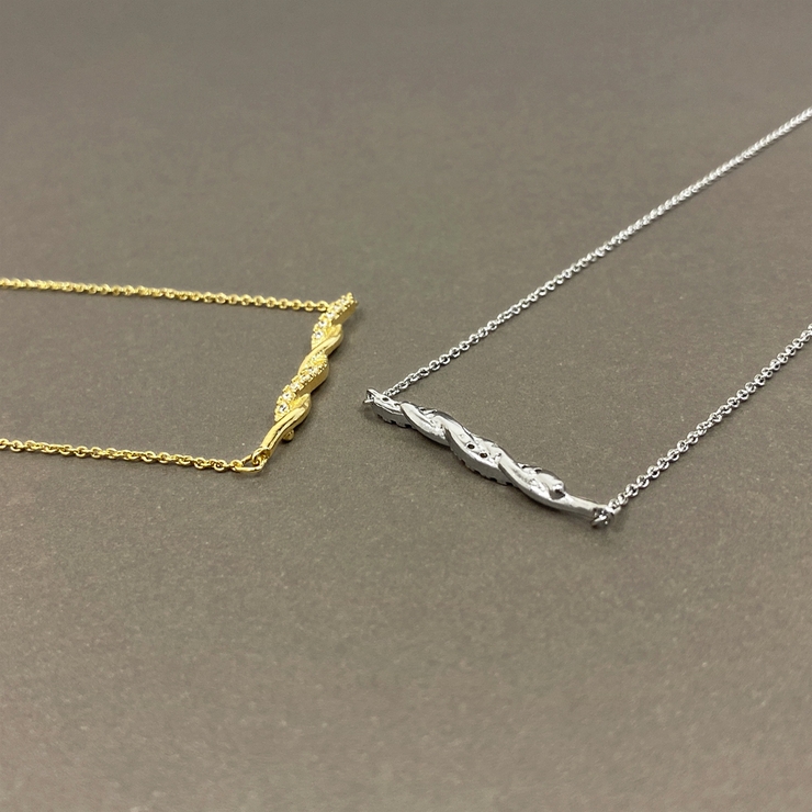 ツイストサイドバーネックレス ジルコニア 変形 レディース ペンダント | FACION | 詳細画像2 