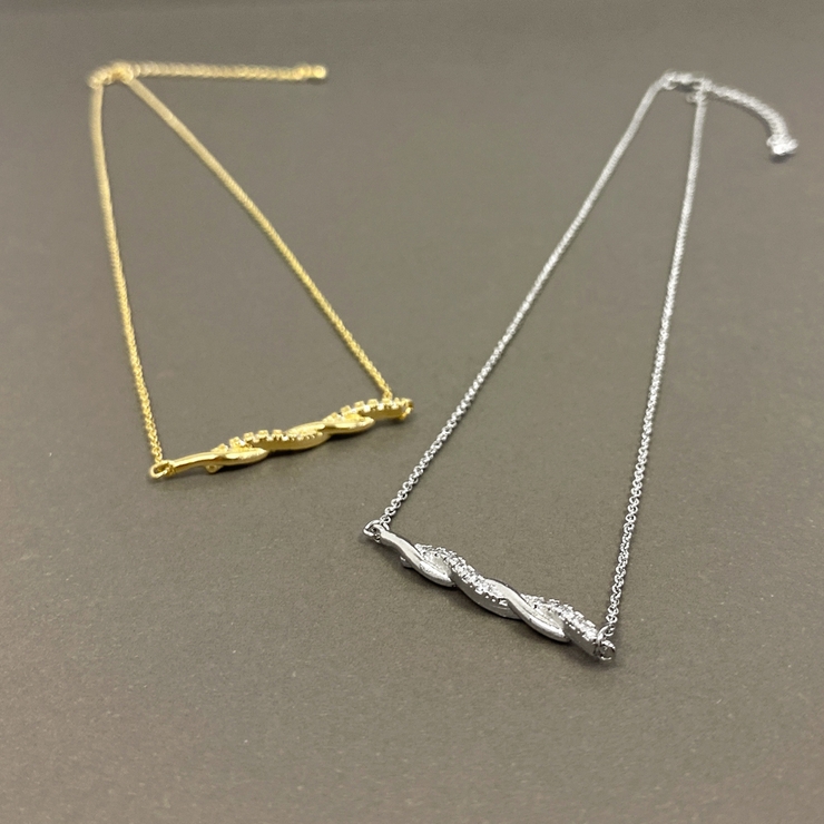 ツイストサイドバーネックレス ジルコニア 変形 レディース ペンダント | FACION | 詳細画像3 