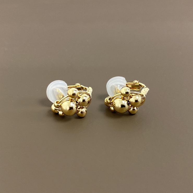 ゴールド | バブルメタルボールイヤリング レディース イヤーカフ | FACION
