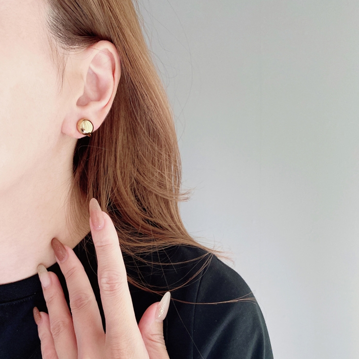 ラウンドメタルドームイヤリング イヤーカフ ノンホールピアス | FACION | 詳細画像7 