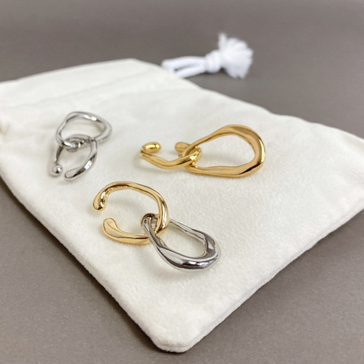 ニュアンスツインリングイヤーカフ 片耳用 軟骨ピアス | FACION | 詳細画像2 