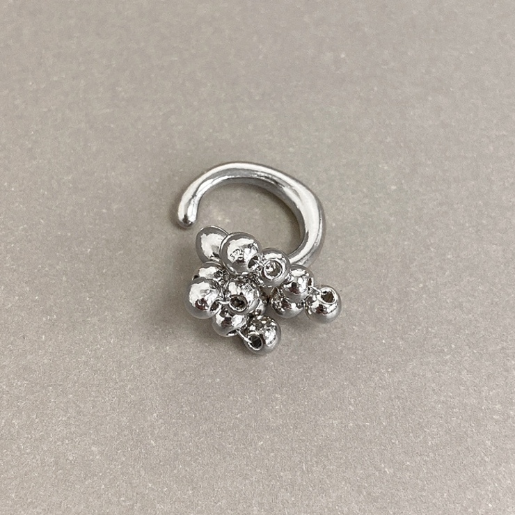 シルバー | バブルメタルイヤーカフ 片耳用 軟骨ピアス | FACION