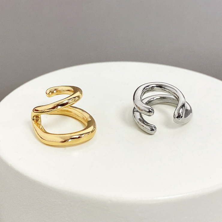 ミニ2連リングフープイヤーカフ 片耳用 軟骨ピアス | FACION | 詳細画像3 