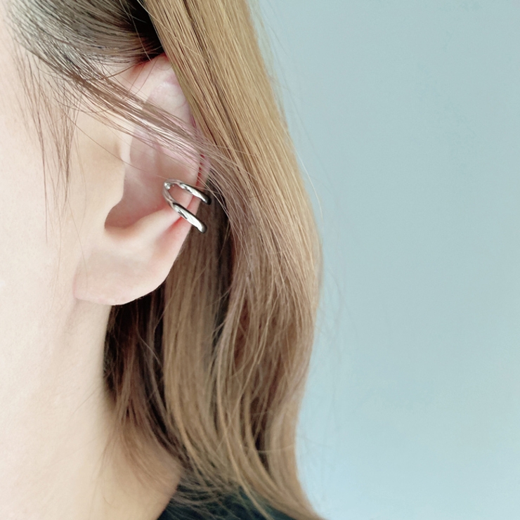 ミニ2連リングフープイヤーカフ 片耳用 軟骨ピアス | FACION | 詳細画像6 