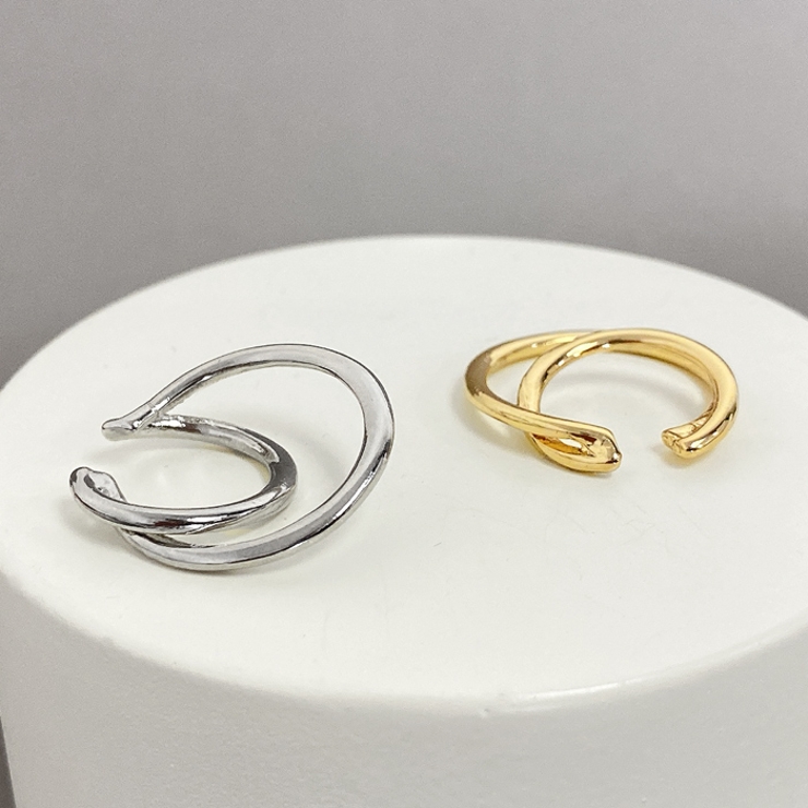 レイヤードメタルリングフープイヤーカフ 片耳用 軟骨ピアス | FACION | 詳細画像3 