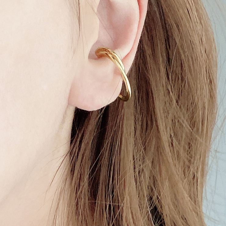 レイヤードメタルリングフープイヤーカフ 片耳用 軟骨ピアス | FACION | 詳細画像8 