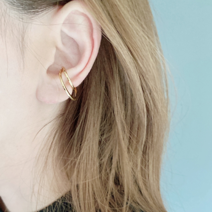 レイヤードメタルリングフープイヤーカフ 片耳用 軟骨ピアス | FACION | 詳細画像9 