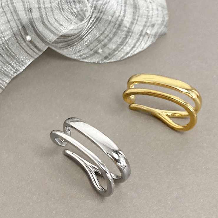 ダブルラインメタルイヤーカフ 片耳用 軟骨ピアス | FACION | 詳細画像4