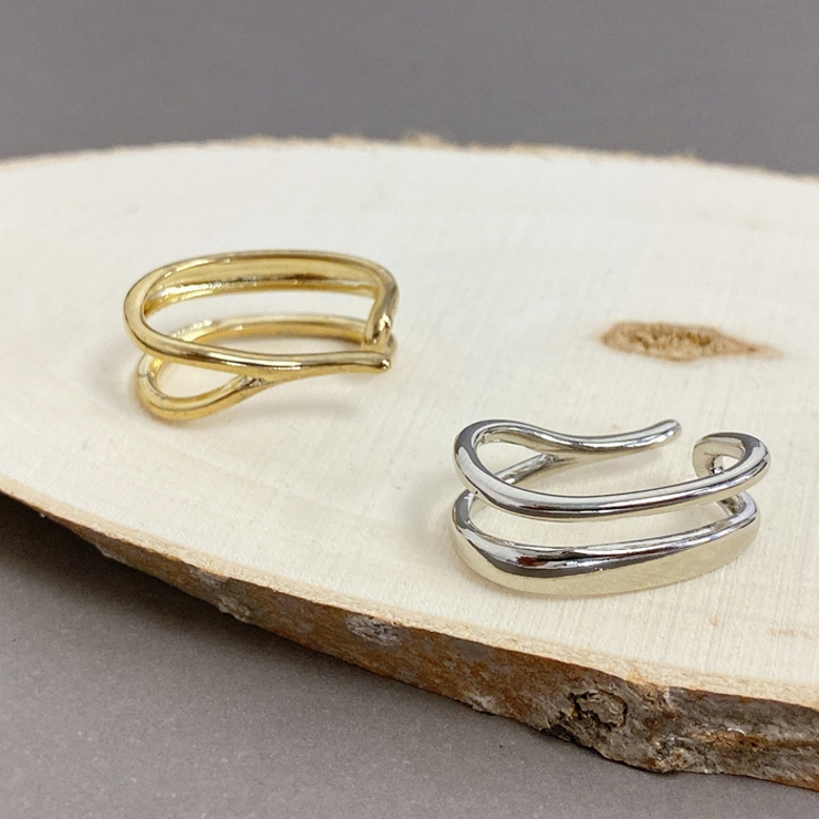 ダブルラインメタルイヤーカフ 片耳用 軟骨ピアス | FACION | 詳細画像3