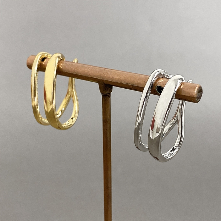 ダブルラインメタルイヤーカフ 片耳用 軟骨ピアス | FACION | 詳細画像1