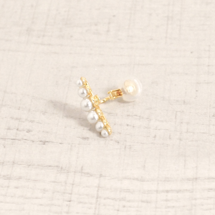 片耳用 ムーンパールクリップ式イヤーカフ 軟骨ピアスイヤリングゴールド | FACION | 詳細画像5 