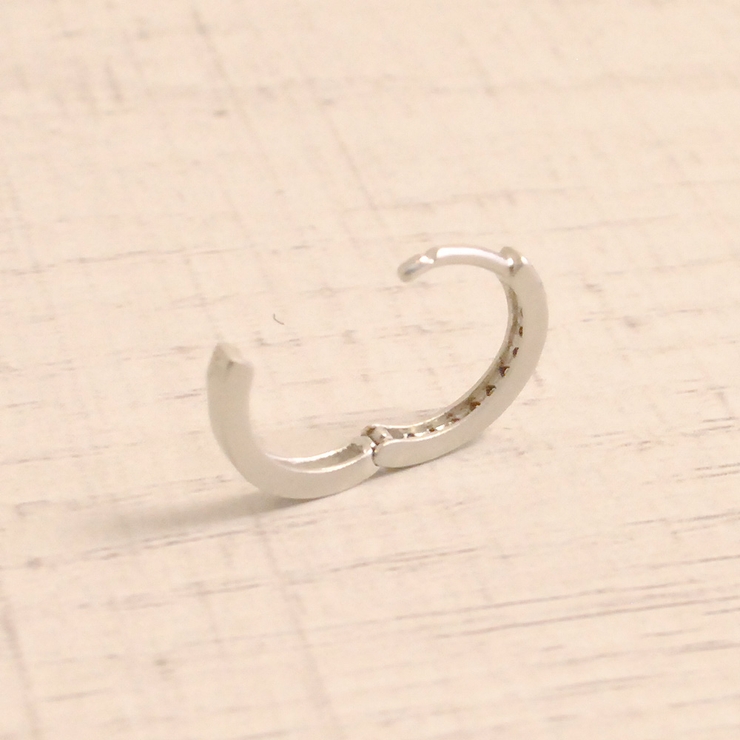 ストーンラインフープワンタッチピアス 開閉式 マット | FACION | 詳細画像2 