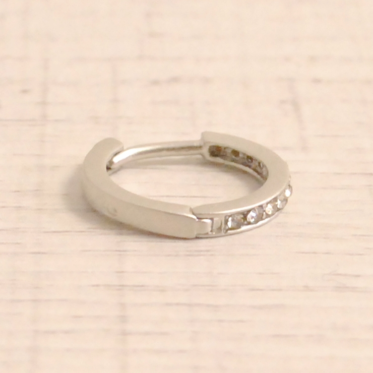 ストーンラインフープワンタッチピアス 開閉式 マット | FACION | 詳細画像3 