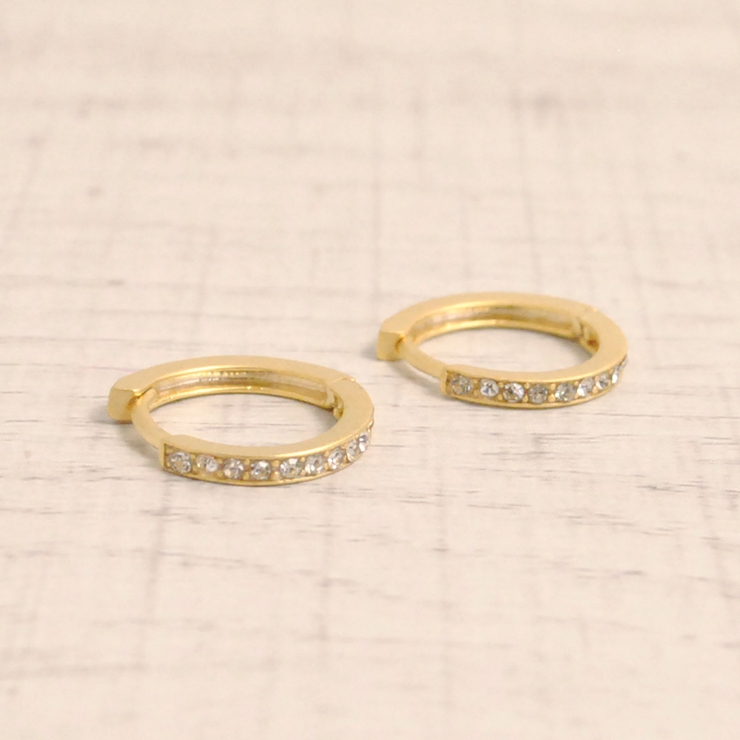 ゴールド | ストーンラインフープワンタッチピアス 開閉式 マット | FACION