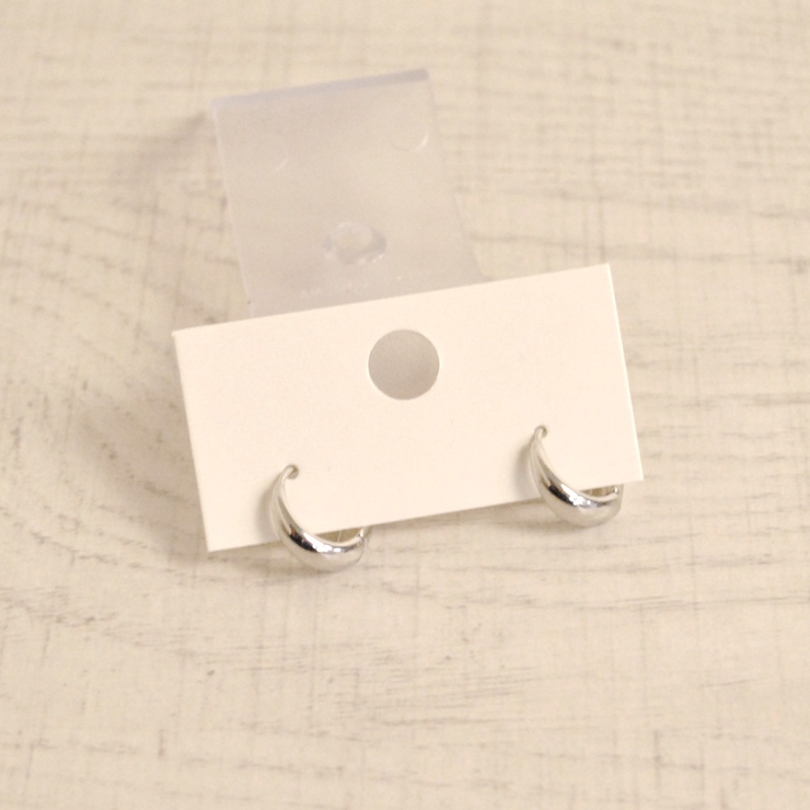 シルバー | メタルドロップミニフープ開閉式ワンタッチピアス プチプラシルバーゴールド | FACION