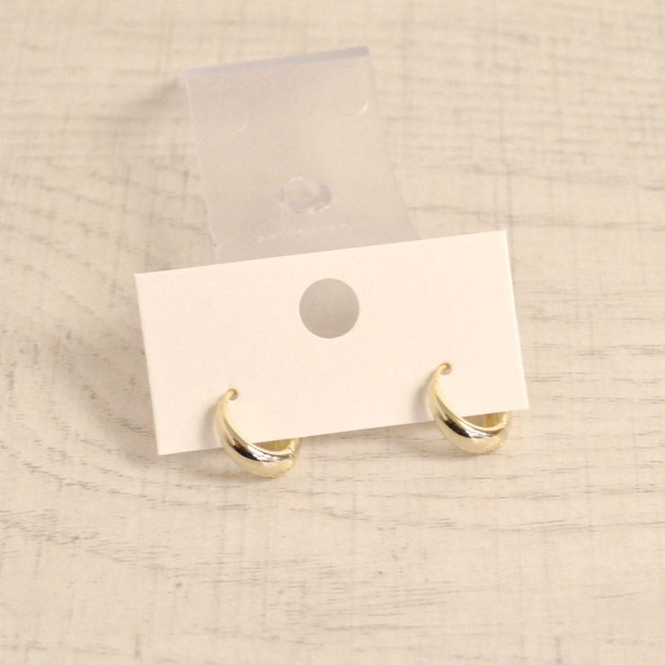 ゴールド | メタルドロップミニフープ開閉式ワンタッチピアス プチプラシルバーゴールド | FACION