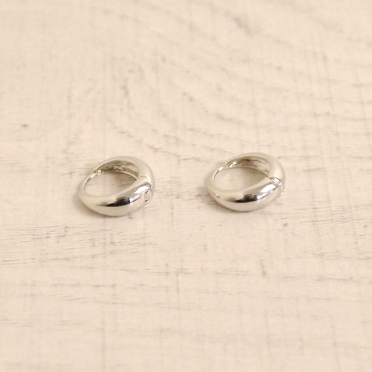 メタルドロップミニフープ開閉式ワンタッチピアス プチプラシルバーゴールド | FACION | 詳細画像2 