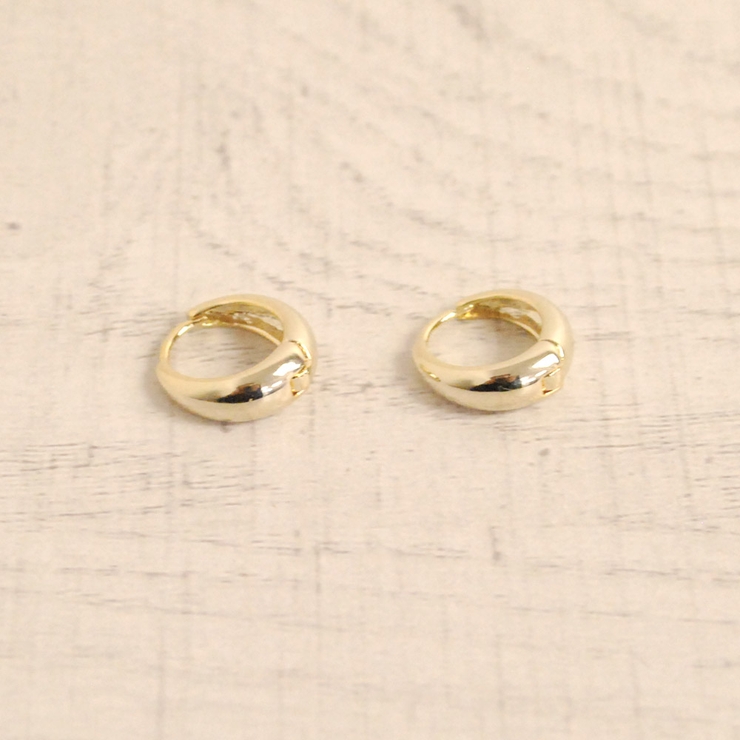 メタルドロップミニフープ開閉式ワンタッチピアス プチプラシルバーゴールド | FACION | 詳細画像3 