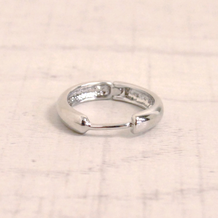 スリムリングフープワンタッチピアス開閉式プチプラメタルシルバーゴールド | FACION | 詳細画像5 