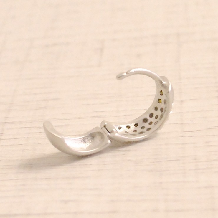 パヴェストーンフープワンタッチピアス 開閉式 シルバー | FACION | 詳細画像3 