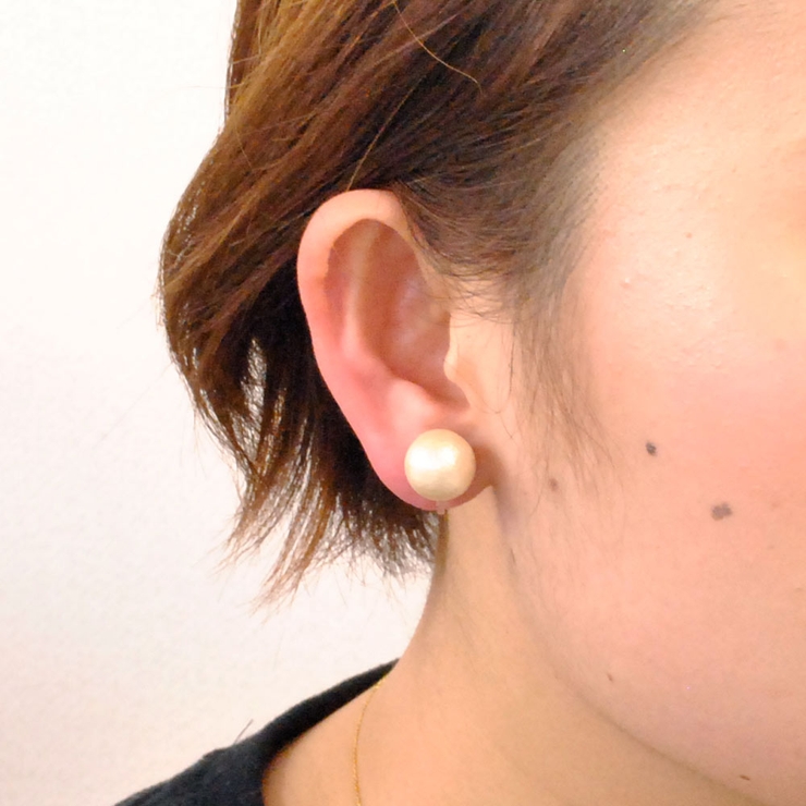コットンパールリバーシブル樹脂イヤリング 大珠 ノンホールピアス | FACION | 詳細画像8 