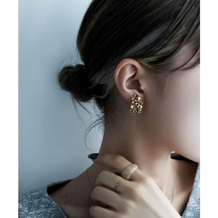 【fashion letter/ファッションレター】Fashion Letter etoll. エトル フラワーブーケイヤリング アクセ アクセサリー イヤリング 花 フラワー 花束 ブーケ ゴールド シルバー 小ぶり オケージョン 二次会 結婚式 パーティー カジュアル モチーフ 通販 服 ゴー