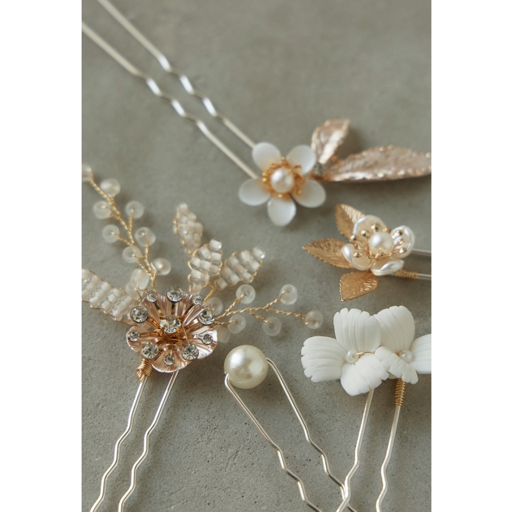 ゴールド | niana ニアナ フラワーモチーフヘアピン5本セット | Fashion Letter