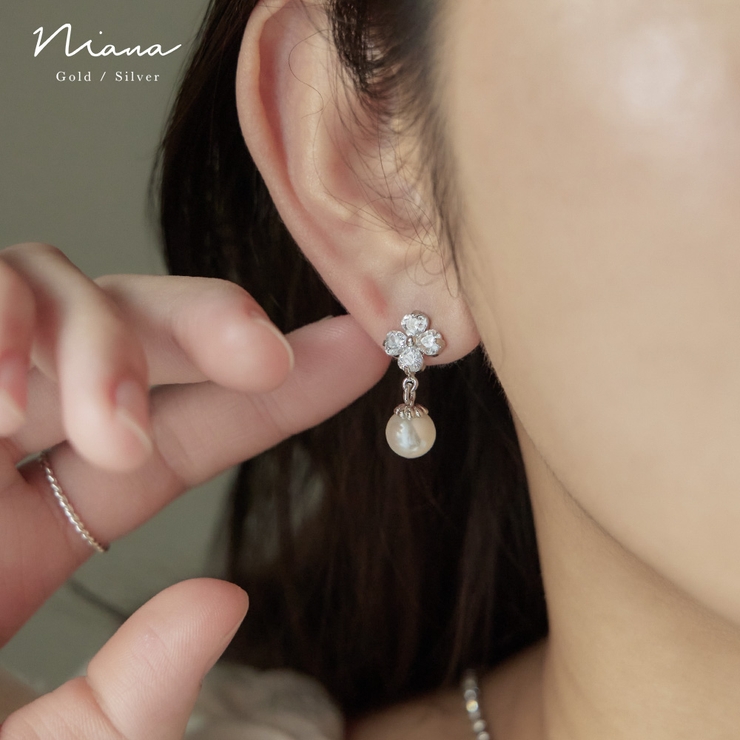 niana ニアナ ビジューフラワーパールピアス | Fashion Letter | 詳細画像1 