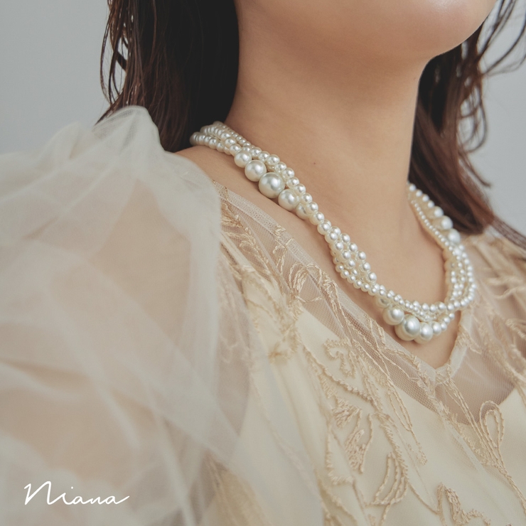 niana ニアナ 3連パールショートネックレス | Fashion Letter | 詳細画像1 