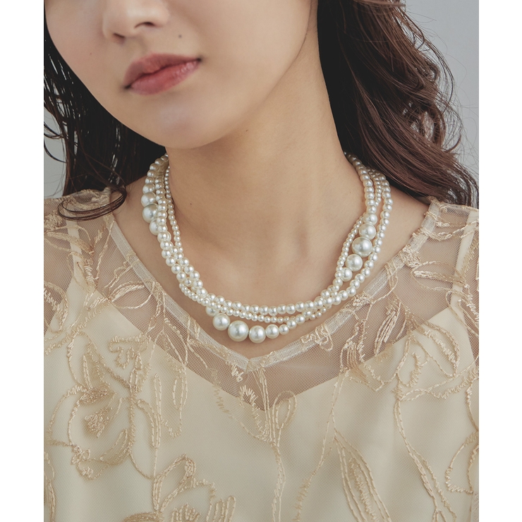 niana ニアナ 3連パールショートネックレス | Fashion Letter | 詳細画像2 