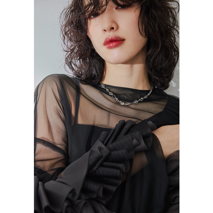 シルバー | niana ニアナ メタルショートネックレス | Fashion Letter