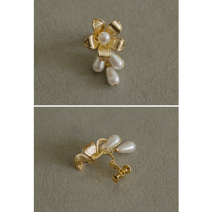 niana ニアナ メタルフラワーパールイヤリング | Fashion Letter | 詳細画像11 