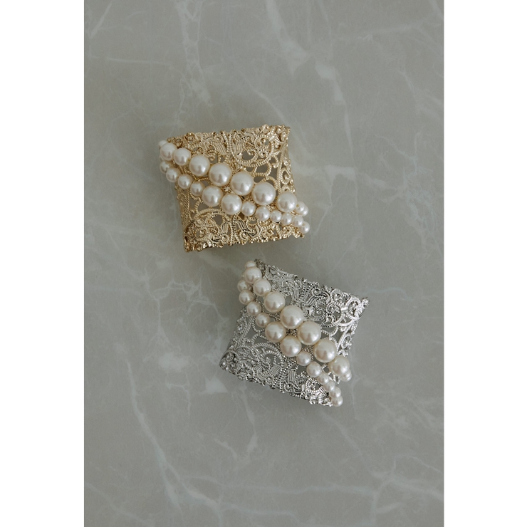 シルバー | niana ニアナ メタルパールヘアカフ | Fashion Letter