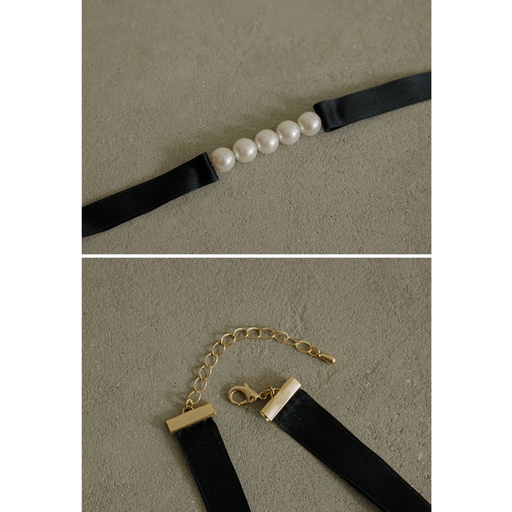 Banana Republicのチョーカー スターリングシルバー　新品未使用 niana ニアナ サテンリボンパールチョーカー[品番：FT000009583