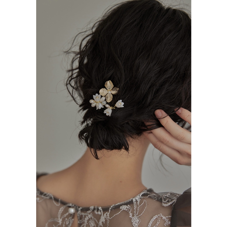 ゴールド | niana ニアナ フラワーモチーフヘアピン3本セット | Fashion Letter