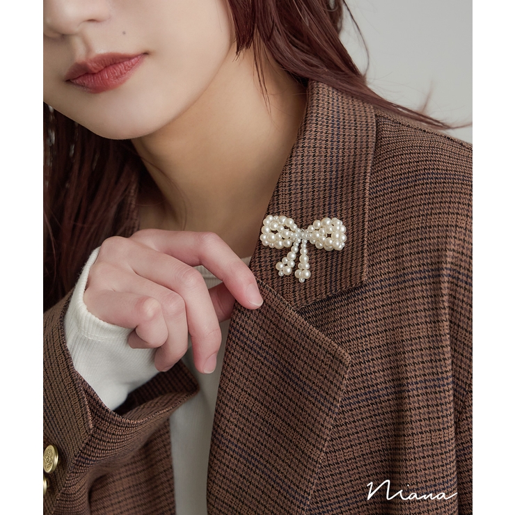 niana ニアナ ミニパールリボンブローチ | Fashion Letter | 詳細画像1 